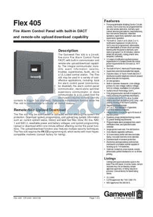 52223 datasheet - Fire Alarm Control Panel with built-in DACT and remote-site upload/download capability