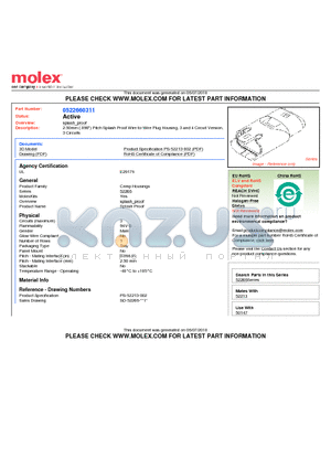 52266-0311 datasheet - 2.50mm (.098