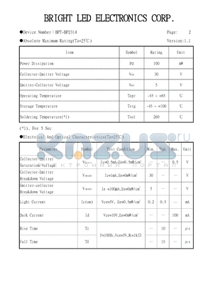 BPT-BP2314 datasheet - LED