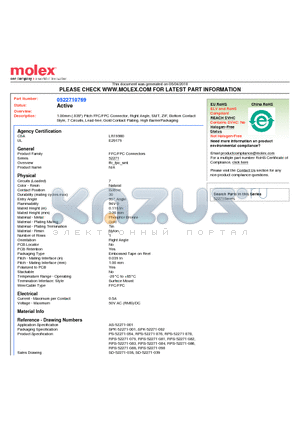 52271-0769 datasheet - 1.00mm (.039