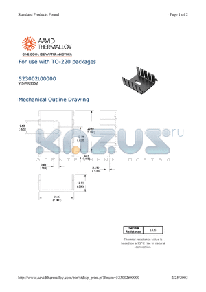 523002T00000 datasheet - For use with TO-220 packages