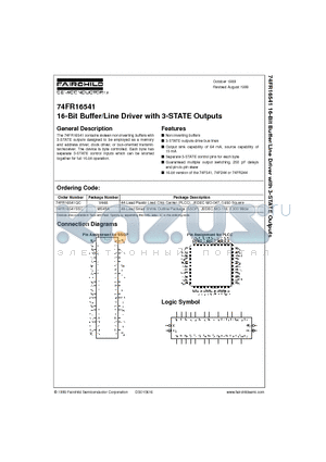 74FR16541 datasheet - 16-Bit Buffer/Line Driver with 3-STATE Outputs