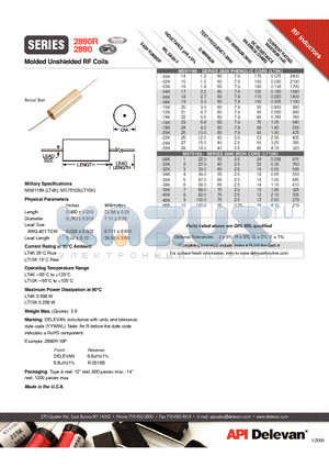 2890R-08K datasheet - Molded Unshielded RF Coils