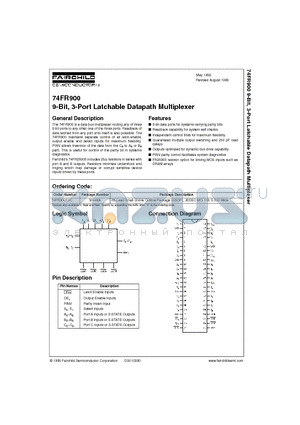 74FR900 datasheet - 9-Bit, 3-Port Latchable Datapath Multiplexer