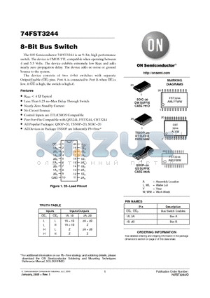 74FST3244DW datasheet - 8-Bit Bus Switch