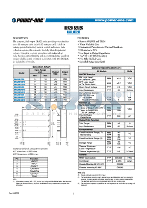 DFA20E12D12 datasheet - DUAL OUTPUT