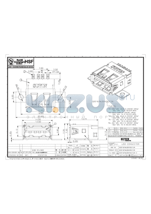 020167MJ004S431ZA datasheet - USB CONNECTOR