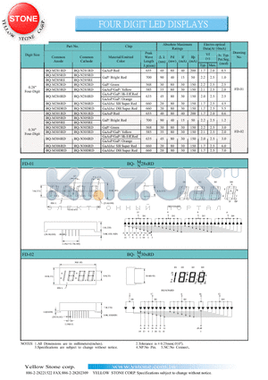 BQ-M285RE datasheet - FOUR DIGIT LED DISPLAYS
