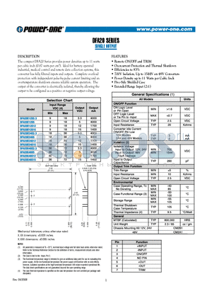 DFA20E24S15 datasheet - SINGLE OUTPUT