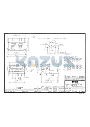 020167MR004S501ZR datasheet - USB SERIES A, R/A TRIPLE PORT DIP TYPE