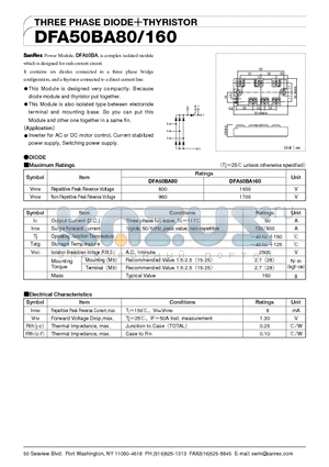 DFA50BA160 datasheet - THREE PAHSE DIODE  THYRISTOR