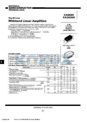 CA2820 datasheet - Wideband Linear Amplifiers