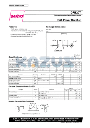 DFB20T datasheet - 2.0A Power Rectifier