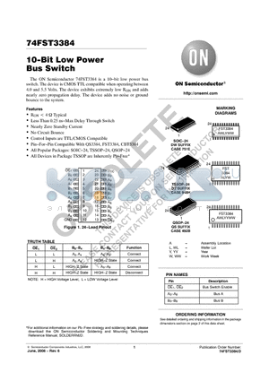 74FST3345QSR datasheet - 10−Bit Low Power Bus Switch