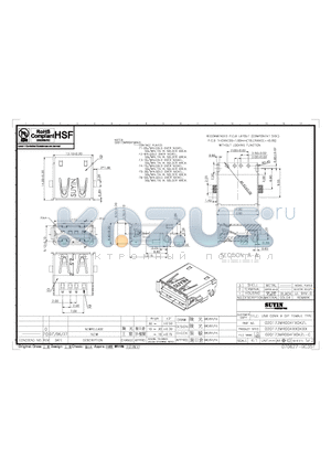 020173MR004F3OKZL datasheet - USB CONN A DIP FEMALE TYPE