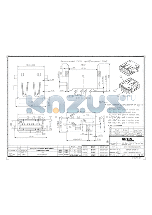 020173MR004G104ZU datasheet - USB CONN R/A DIP FEMALE TYPE