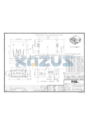 020173MR004G105ZA datasheet - USB CONN R/A DIP FEMALE TYPE