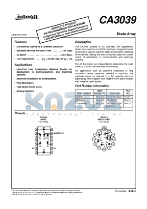 CA3039_00 datasheet - Diode Array