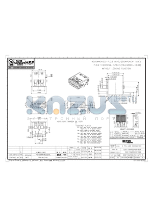 020173MR004S41BZR datasheet - 4 PIN USB CONNETOR