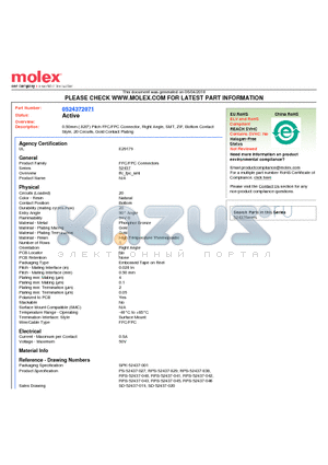 52437-2071 datasheet - 0.50mm (.020