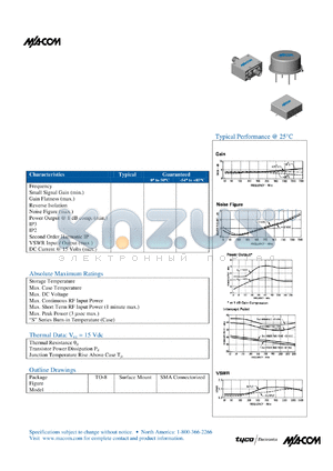 A29-1 datasheet - 10 TO 1500 MHz CASCADABLE AMPLIFIER