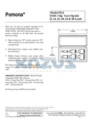 5253-20 datasheet - SOIC Clip Test Clip Kit