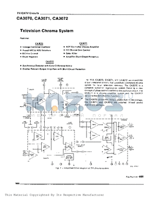 CA3070 datasheet - Television Chroma System