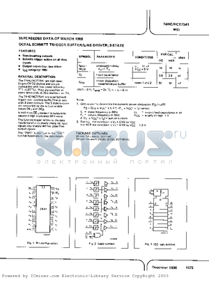 74HC-HCT7541 datasheet - OCTAL SCHMITT TRIGGER BUFFER/LINE DRIVER;3-STATE