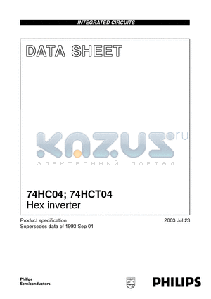 74HC04BQ datasheet - Hex inverter