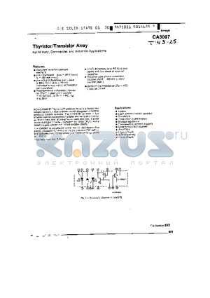 CA3097 datasheet - THYRISTOR/TRANSISTOR ARRAY