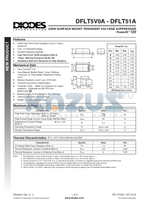 DFLT10A-7 datasheet - 225W SURFACE MOUNT TRANSIENT VOLTAGE SUPPRESSOR