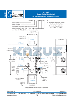 527-025 datasheet - Strain Relief Backshell