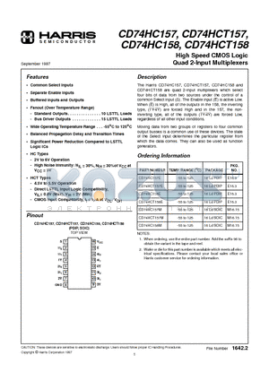 74HC158 datasheet - High Speed CMOS Logic Quad 2-Input Multiplexers