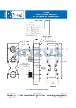 527-047BP1 datasheet - Multi-Function Backshell