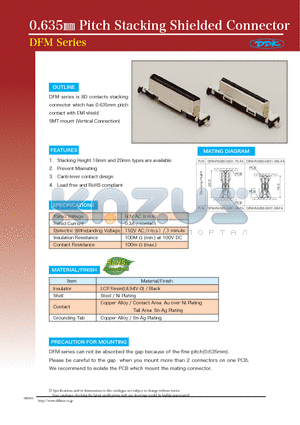 DFM-RA080-S931-38-FA datasheet - 0.635 Pitch Stacking Shielded Connector