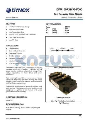 DFM100PXM33-F000 datasheet - Fast Recovery Diode Module