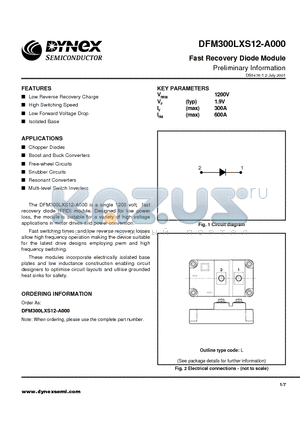 DFM300LXS12-A000 datasheet - Fast Recovery Diode Module Preliminary Information