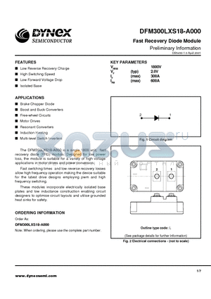 DFM300LXS18-A000 datasheet - Fast Recovery Diode Module Preliminary Information