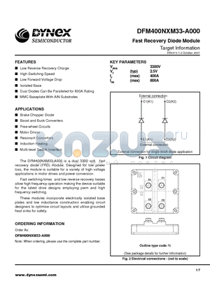 DFM400NXM33-A000 datasheet - Fast Recovery Diode Module Target Information