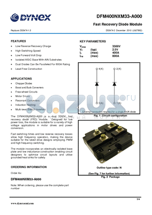 DFM400NXM33-A000 datasheet - Fast Recovery Diode Module