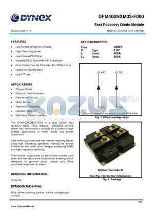DFM400NXM33-F000 datasheet - Fast Recovery Diode Module