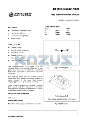 DFM600BXS12-A000 datasheet - Fast Recovery Diode Module