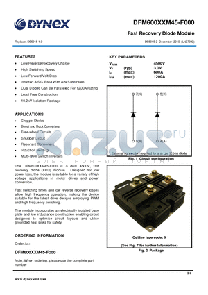 DFM600XXM45-F000 datasheet - Fast Recovery Diode Module