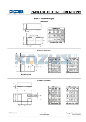 DFN1006-2 datasheet - PACKAGE OUTLINE DIMENSIONS