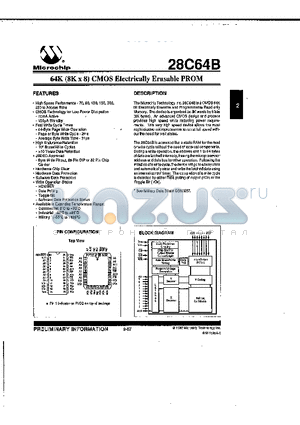 28C64B-12IK datasheet - 64K (8K x8) CMOS Erasable PROM