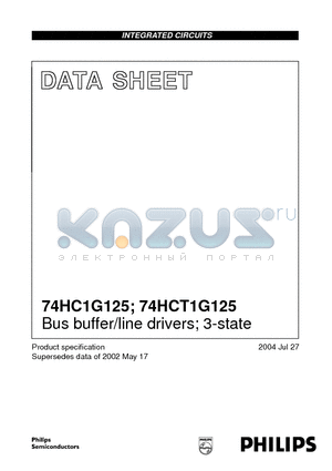 74HC1G125GW datasheet - Bus buffer/line driver; 3-state