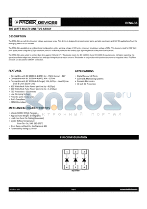 DFN6-36_11 datasheet - 300 watt Multi-line TVS ARRAY