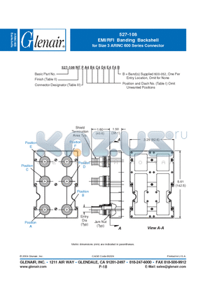 527-108BP2 datasheet - EMI/RFI Banding Backshell