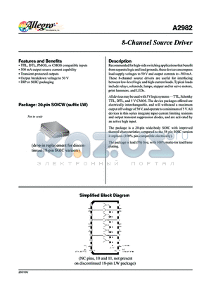 A2982 datasheet - 8-Channel Source Driver