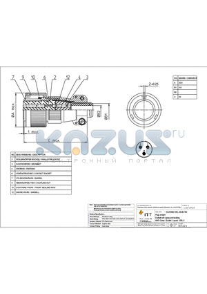 CA3106E10SL-3SBF80 datasheet - Plug, straight Endbell with clamp and bushing AWG Crimp / Socket / Layout: 10SL-3